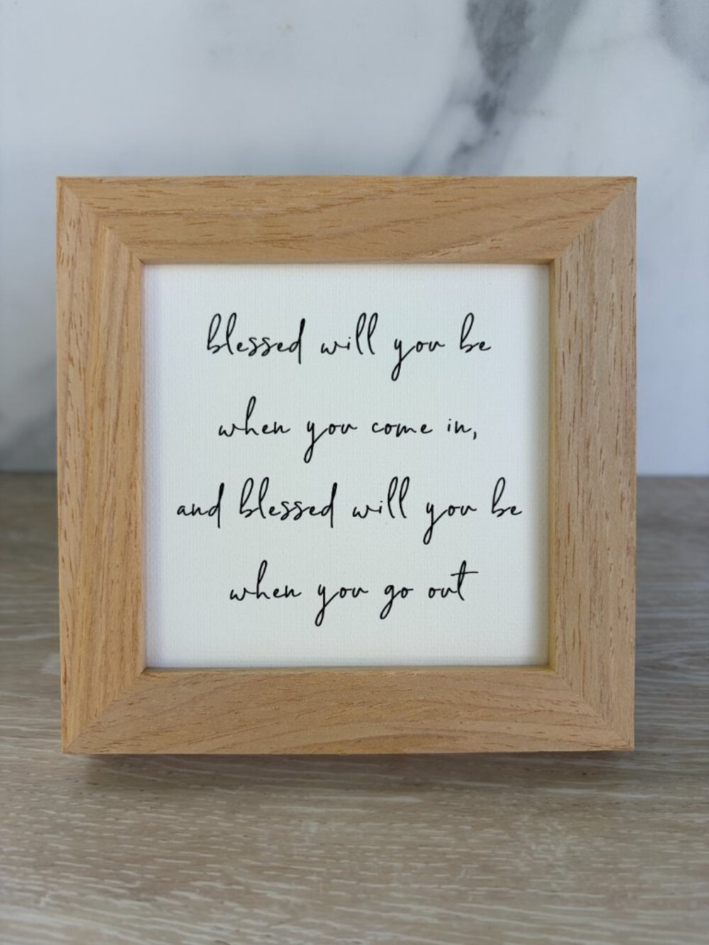 Blessed Framed Canvas Sign 4x4 Natural Rustic Farmhouse Tiered Tray Shelf Sitter